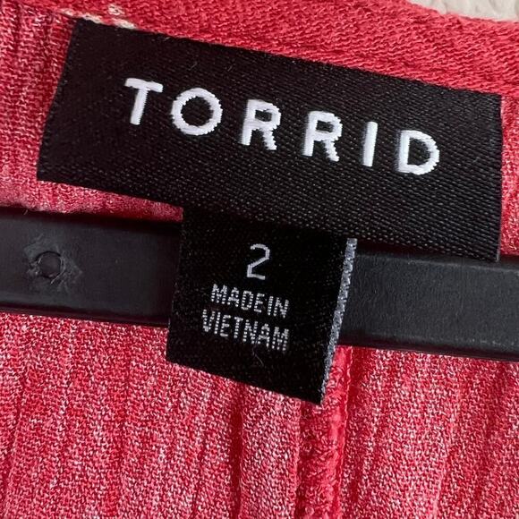 Torrid Fit And Flare Crinkle Gauze Babydoll Pleated Flare Blouse Size 2X - Picture 8 of 8